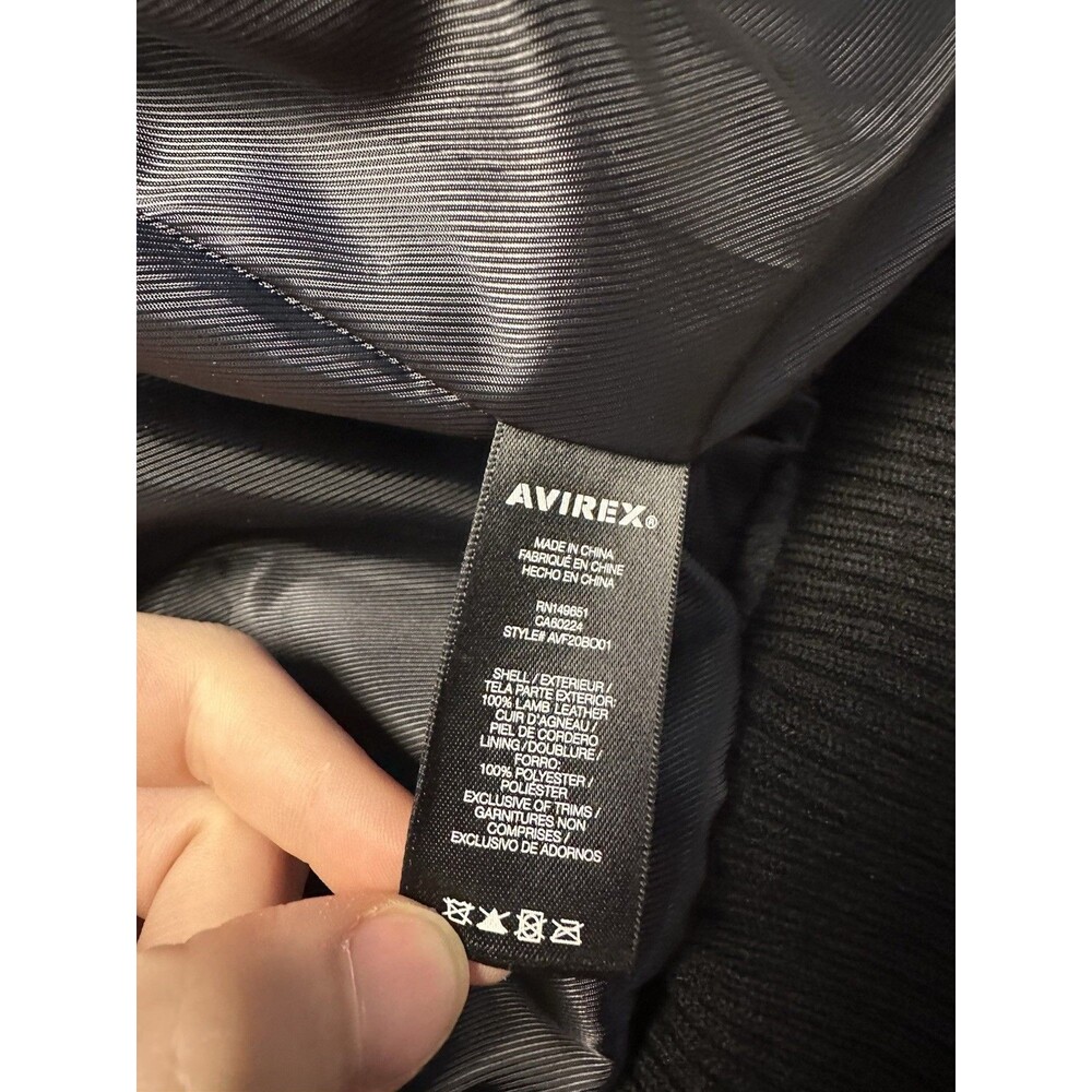 NEW XXXL Avirex Hardies NYC Lamb Leather Black Pink Authentic Bomber Jacket Coat - Picture 11 of 13